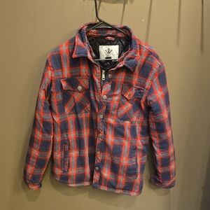 WENVEN Branded Jacket with Black Lining and Red And Blue Plaid